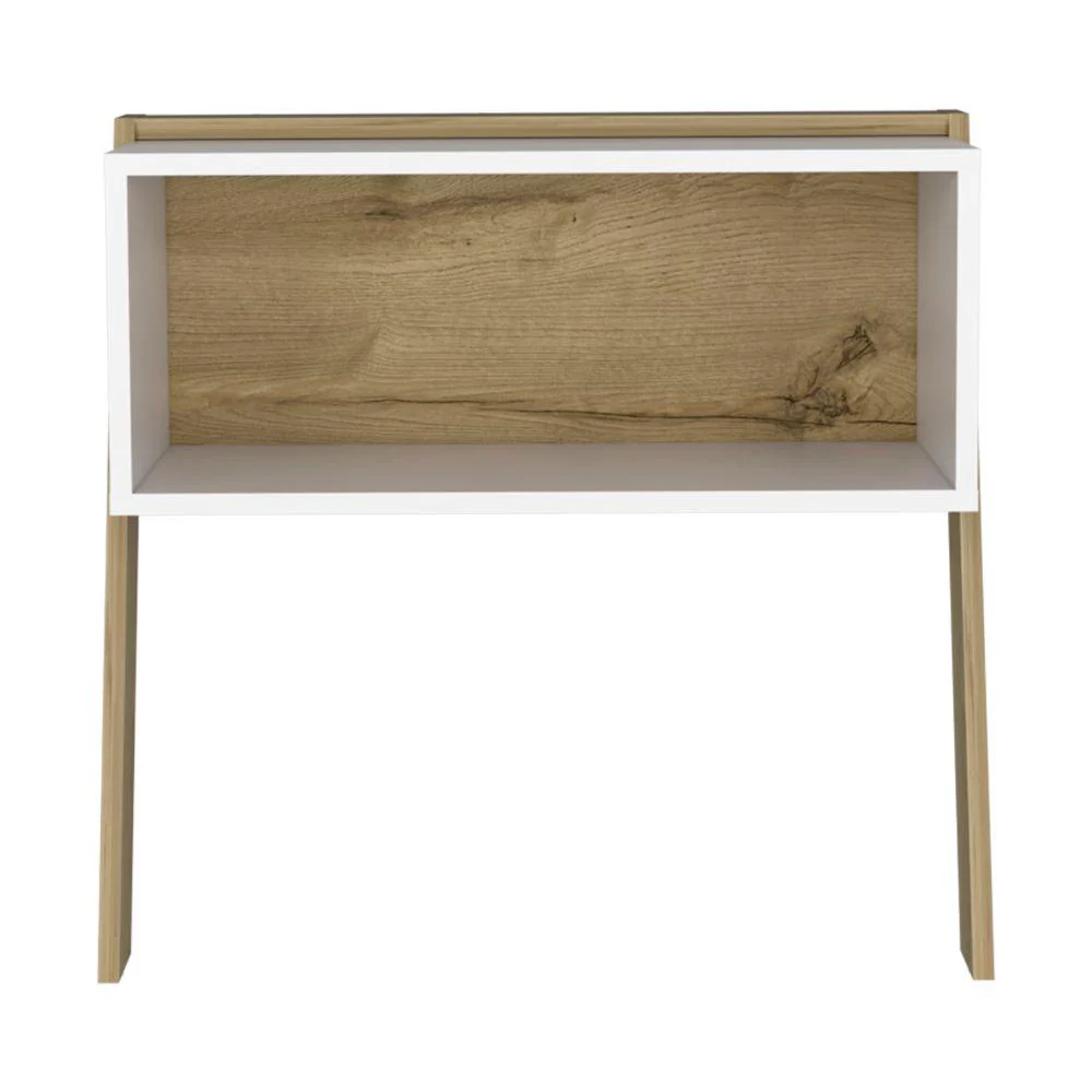 MESA DE NOCHE BREMA, CAFÉ CLARO Y BLANCO NEVADO, CON DOS PATAS Y DISEÑO MODERNO - Image 5
