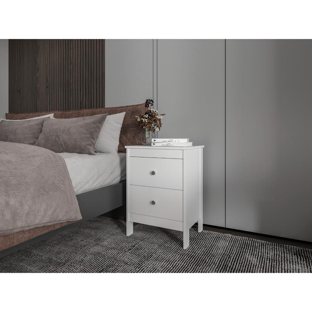MESA DE NOCHE CAMIL, BLANCO DUQUEZA, CON ESPACIO PARA COLOCAR OBJETOS DECORATIVOS ZF - Image 3