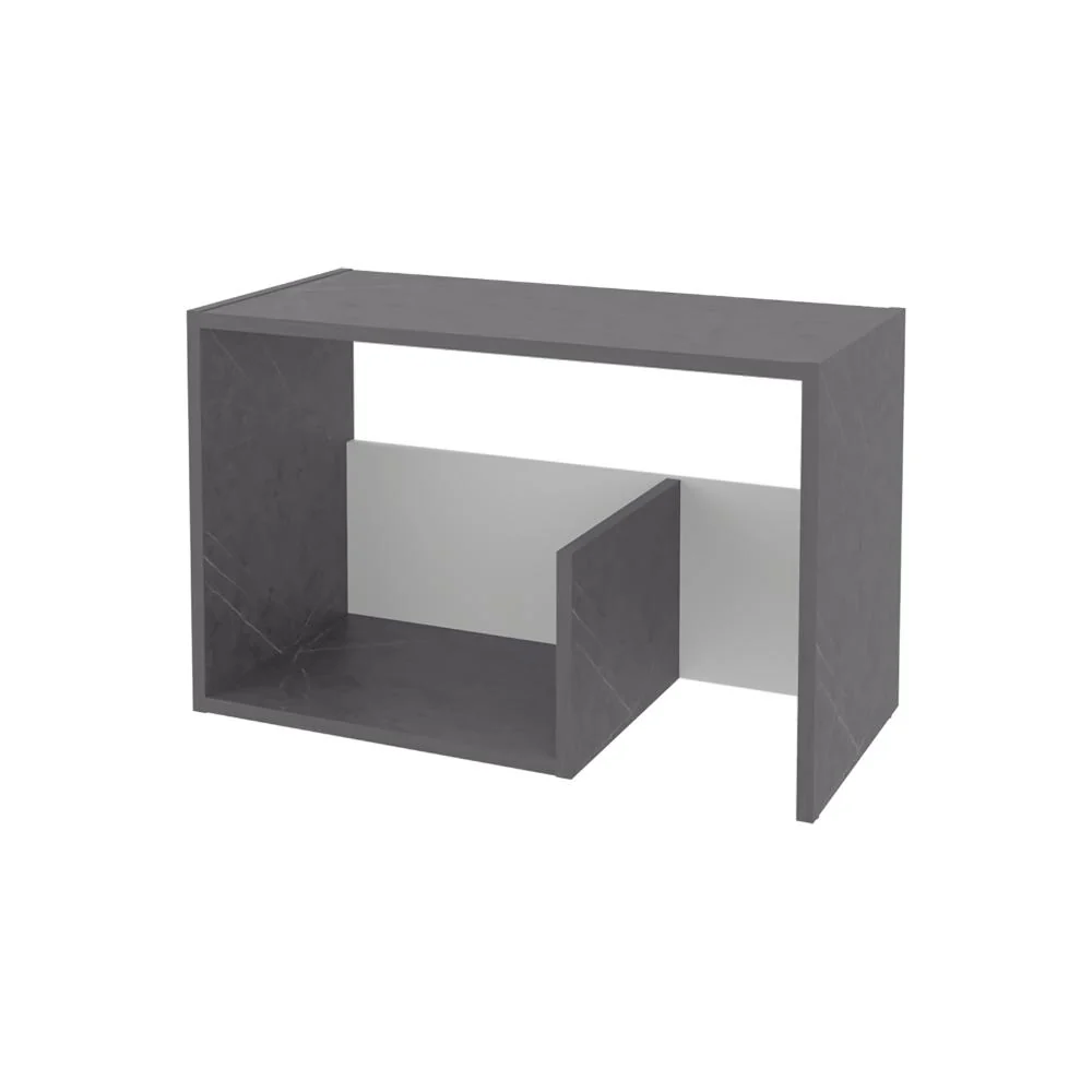 MESA DE NOCHE EVERT, PIEDRA Y BLANCO DUQUEZA, CON DISEÑO MODERNO Y ESPACIO PARA UBICAR OBJETOS ZF - Image 6