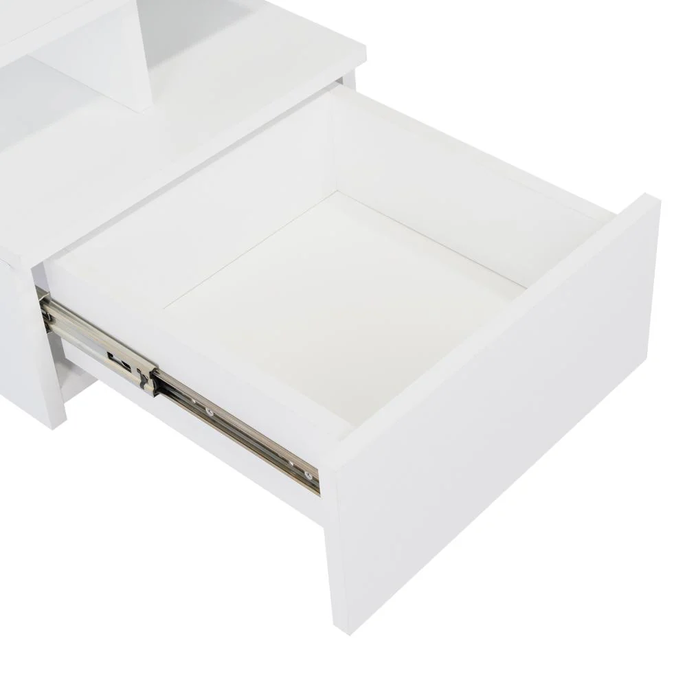 MESA DE NOCHE FLOTANTE NUBE, BLANCO, CON UN CAJÓN Y DIVISIÓN DE DOS ENTREPAÑOS - Image 11