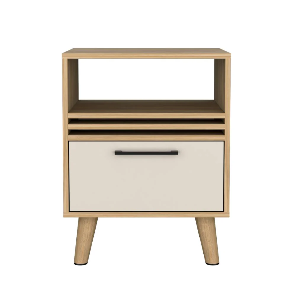 MESA DE NOCHE VANEZ, FRESNO EUROPEO Y CAPRI, CON CUATRO PATAS EN MADERA - Image 6
