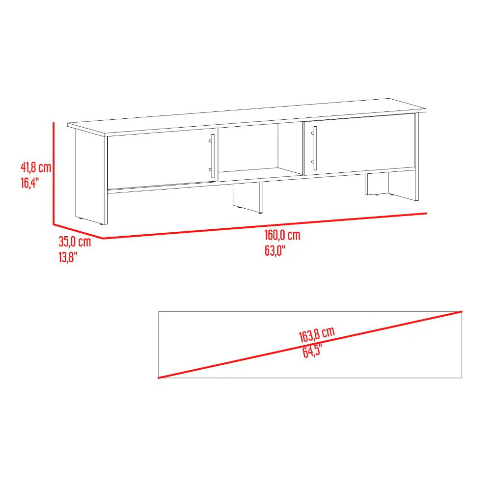 Mesa Para Tv Dago, Fresno Europeo y Blanco, Para Televisor de Hasta 65 Pulgadas con dos puertas - Image 10