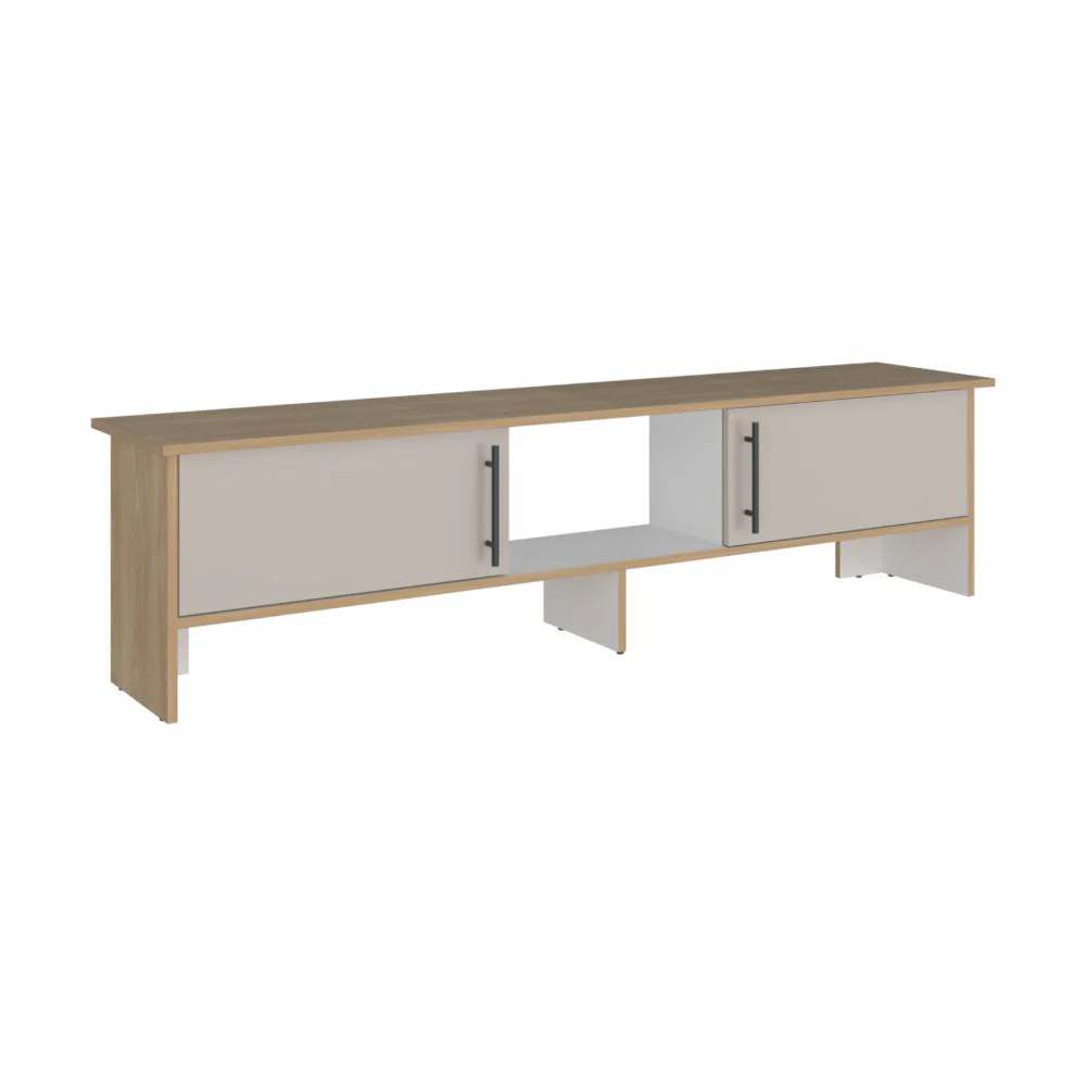 Mesa Para Tv Dago, Fresno Europeo y Blanco, Para Televisor de Hasta 65 Pulgadas con dos puertas - Image 6