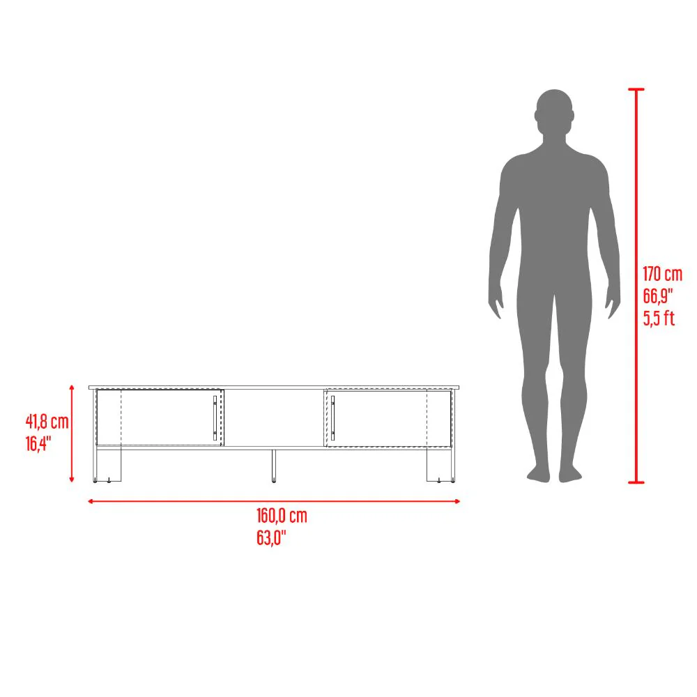 Mesa Para Tv Dago, Fresno Europeo y Blanco, Para Televisor de Hasta 65 Pulgadas con dos puertas - Image 8