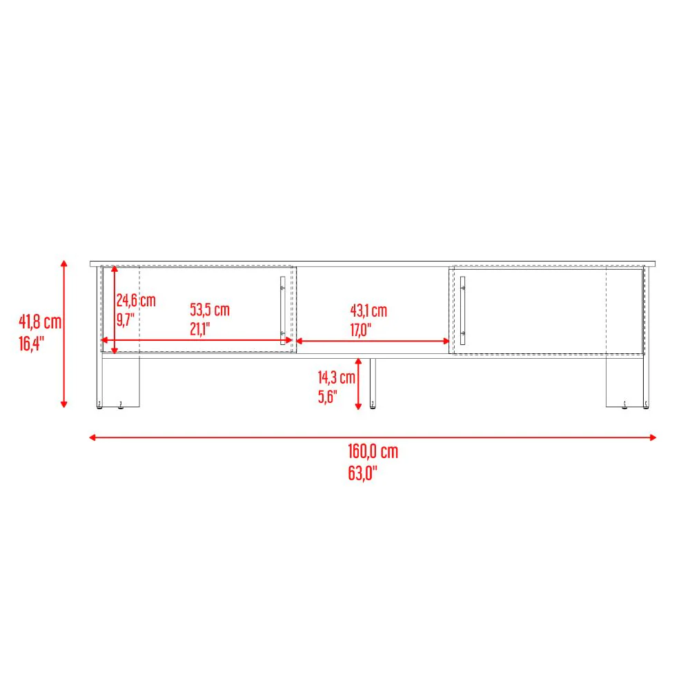 Mesa Para Tv Dago, Fresno Europeo y Blanco, Para Televisor de Hasta 65 Pulgadas con dos puertas - Image 9