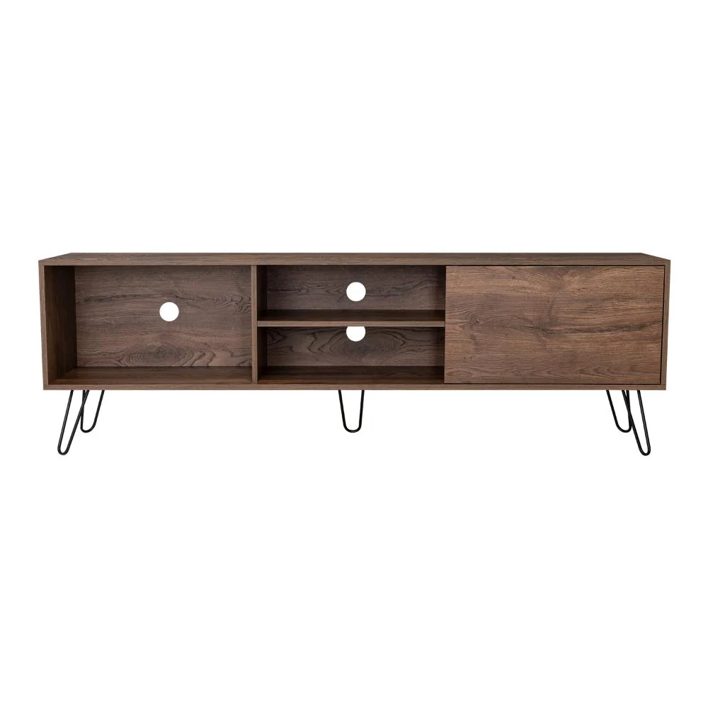 MESA PARA TV RONY, NOGAL, CON ESPACIO PARA TELEVISOR DE HASTA 75 PULGADAS