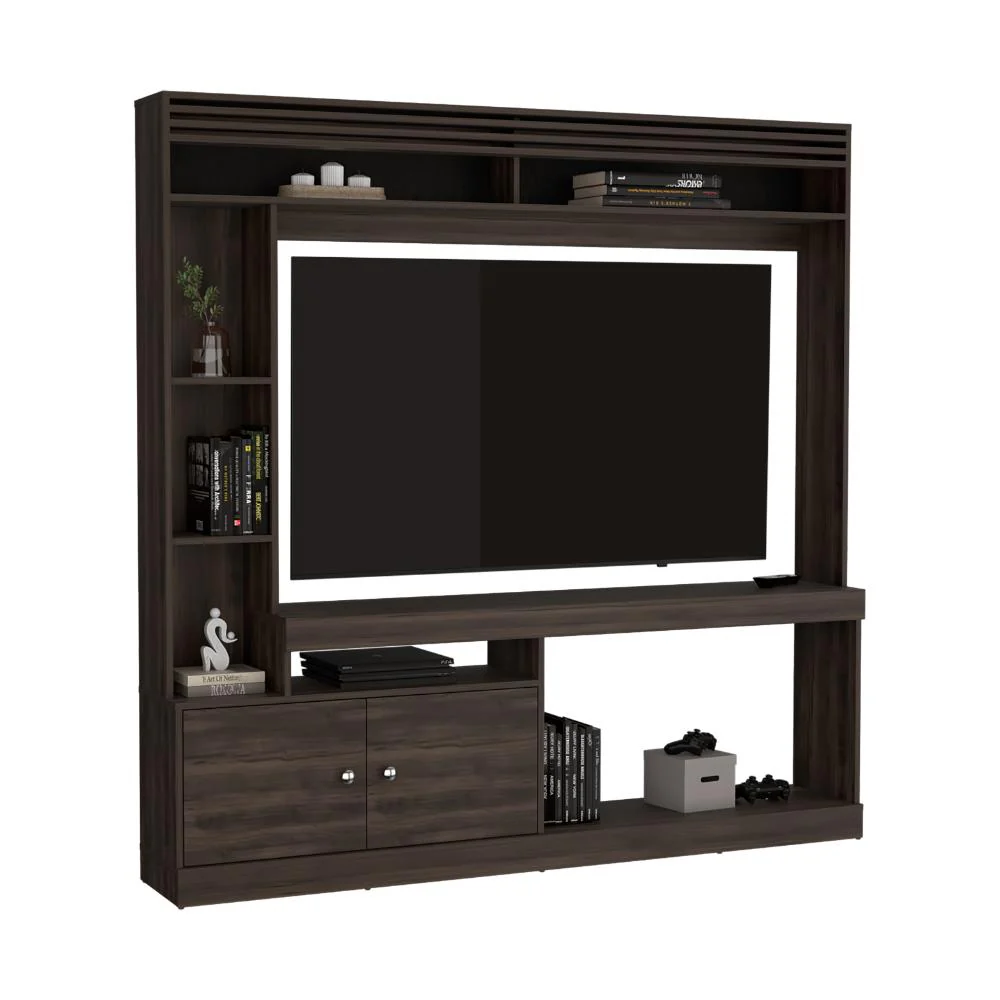 MESA PARA TV ROY, NOGAL EUROPEO, CON ESPACIO PARA TELEVISOR DE 50 PULGADAS ZF