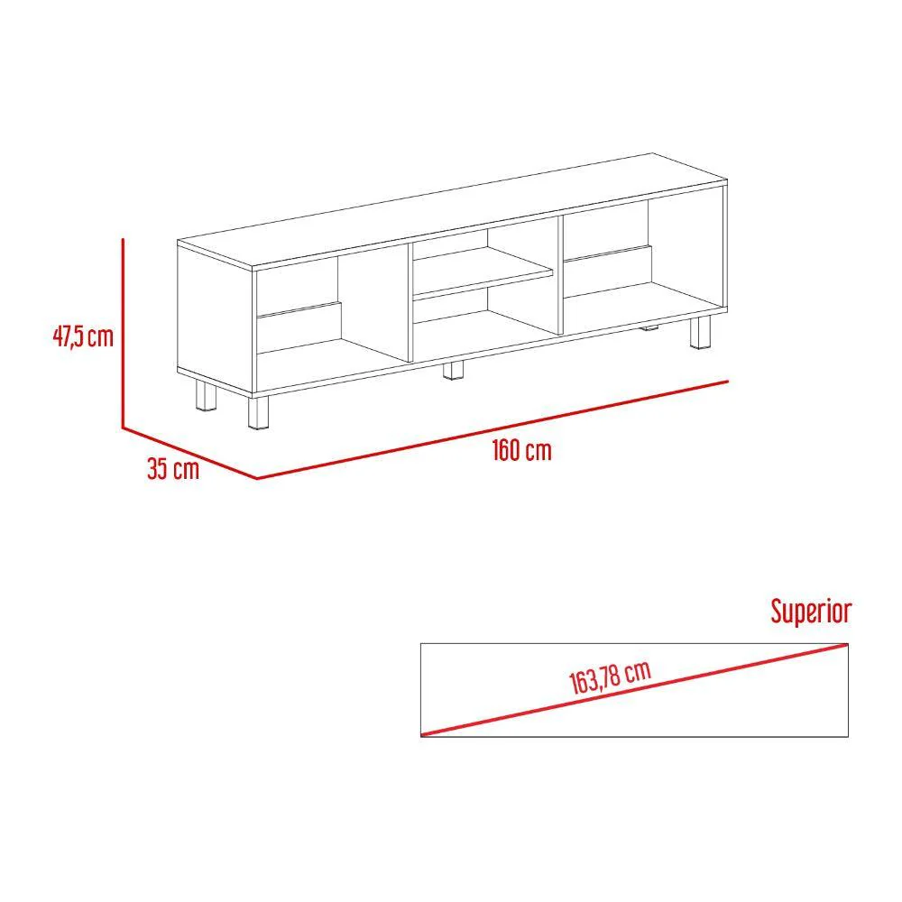 MESA PARA TV TUNEZ, BLANCO DUQUEZA, PARA TELEVISOR HASTA 70 PULGADAS - Image 7