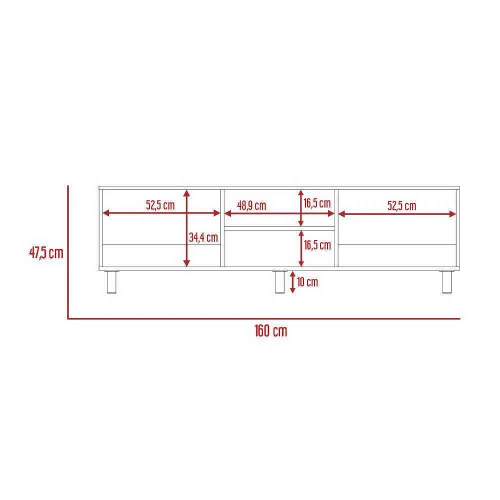 MESA PARA TV TUNEZ, BLANCO DUQUEZA, PARA TELEVISOR HASTA 70 PULGADAS - Image 8
