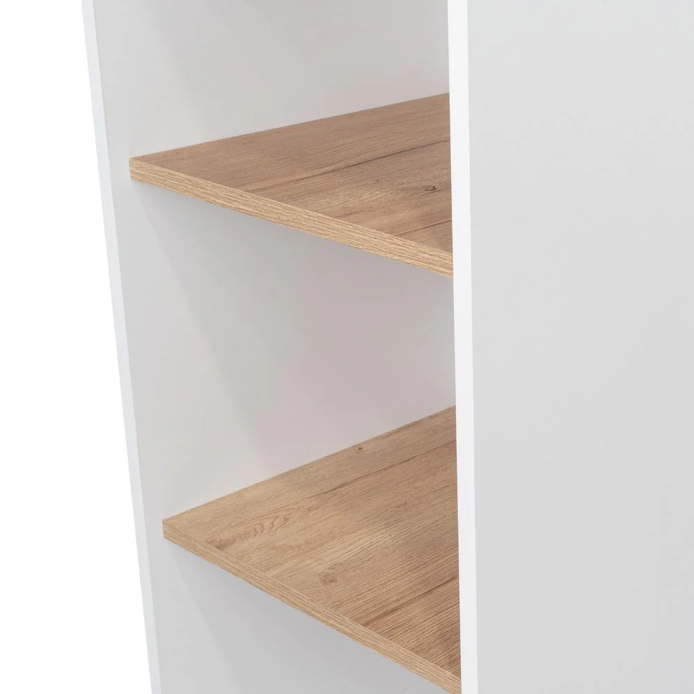 MESA AUXILIAR DE COCINA CORALYN, BLANCO Y CAFÉ CLARO, CON TRES ENTREPAÑOS Y RODACHINES - Image 10