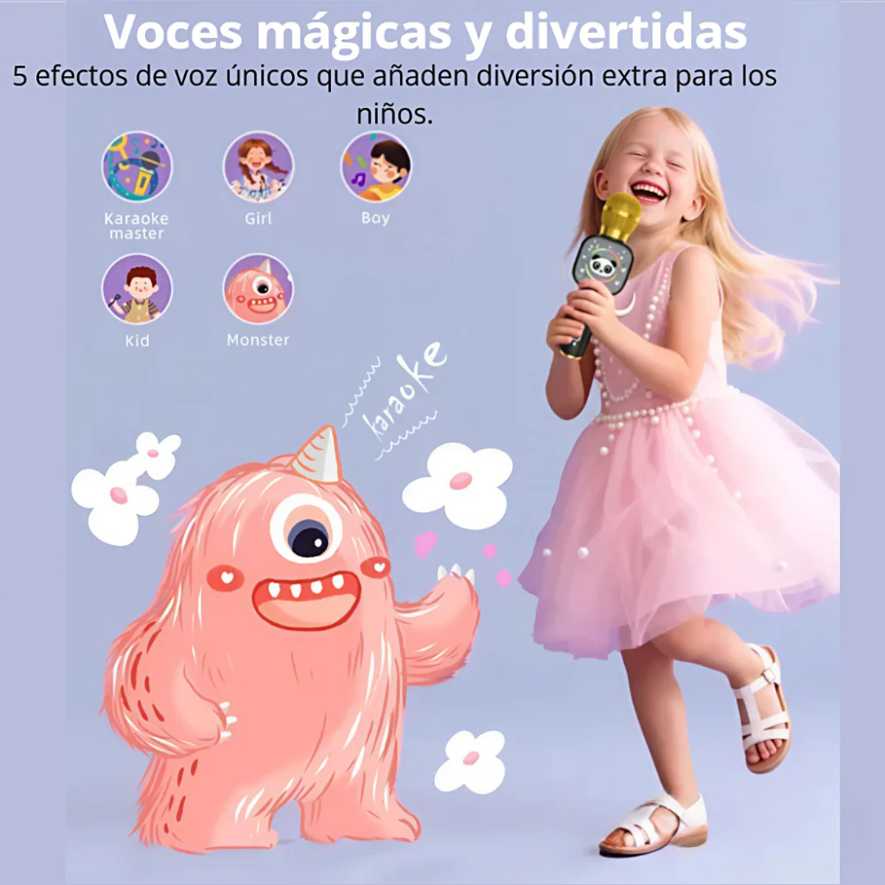 MICRÓFONO KARAOKE INALÁMBRICO NIÑOS BLUETOOTH LED PREMIUM X7 - Image 9
