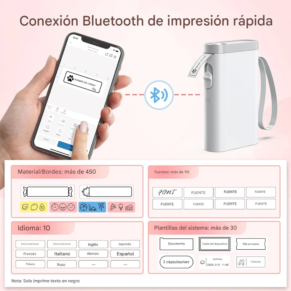 MINI IMPRESORA ETIQUETA TÉRMICA PORTÁTIL BLUETOOTH CELULAR - Image 3