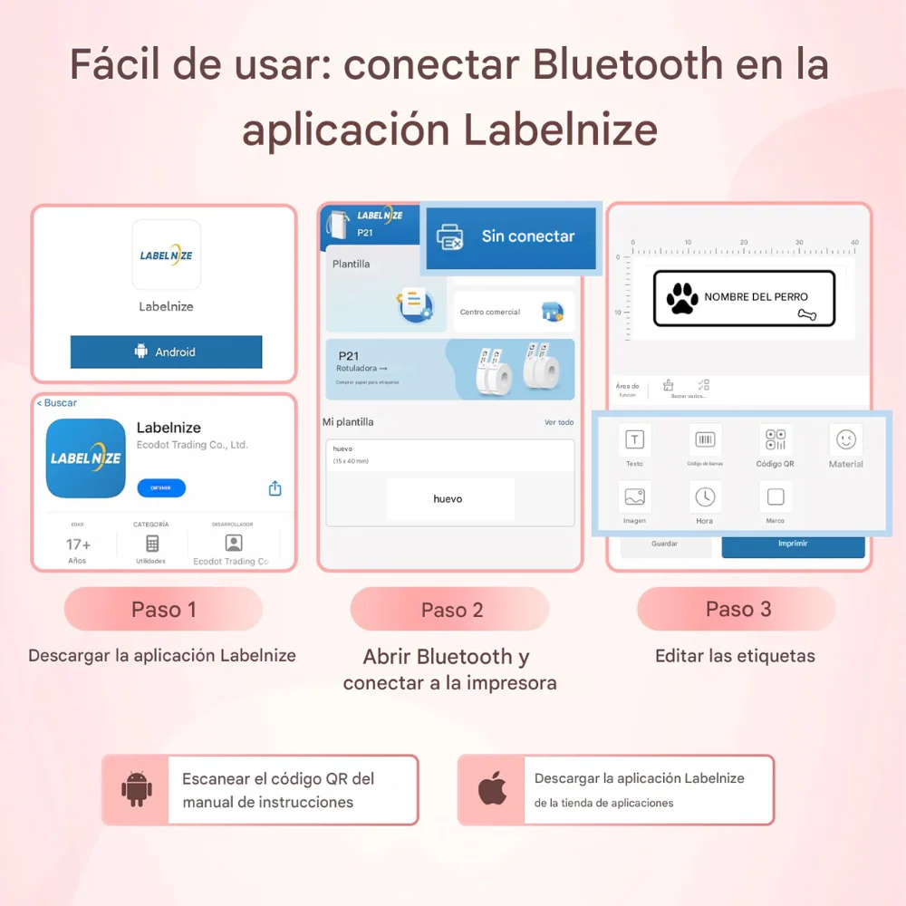 MINI IMPRESORA ETIQUETA TÉRMICA PORTÁTIL BLUETOOTH CELULAR - Image 4