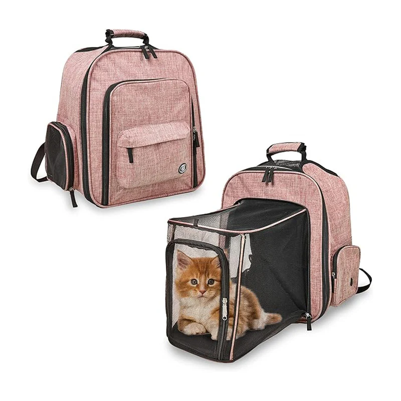 MOCHILA ROSA PORTAMASCOTAS EXPANDIBLE - Image 2