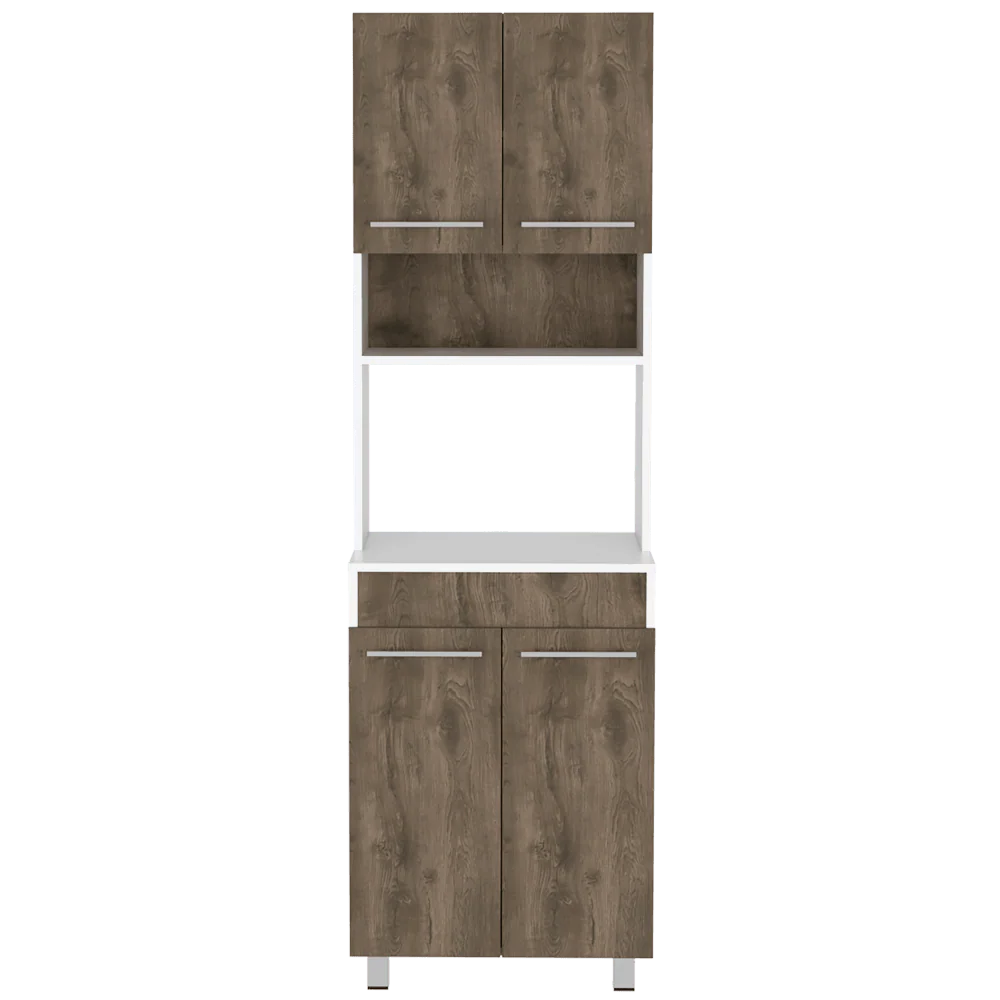 MÓDULO MICROONDAS VIXMO, NOGAL Y BLANCO DUQUEZA, CON CUATRO PUERTAS BATIENTES - Image 6