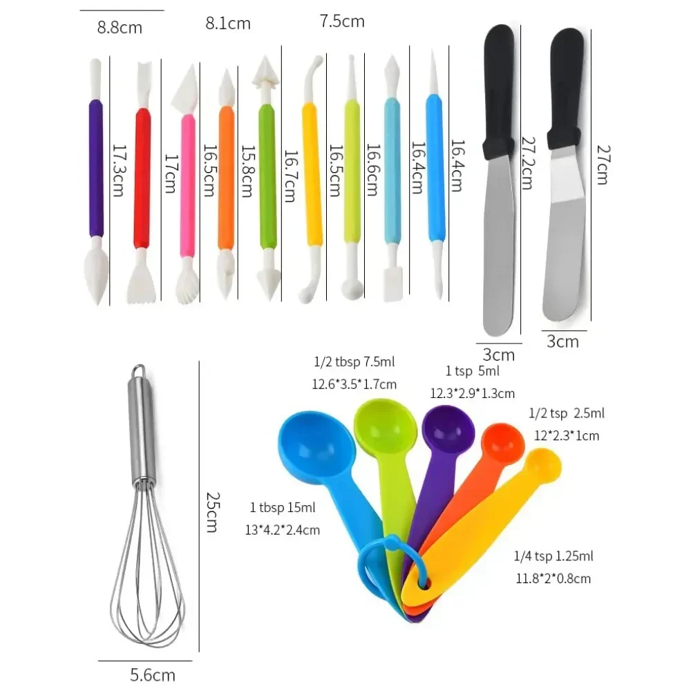 MOLDES PARA TORTAS X3 PCS CON KIT DE PASTELERÍA 66 PCS COMBO - Image 3