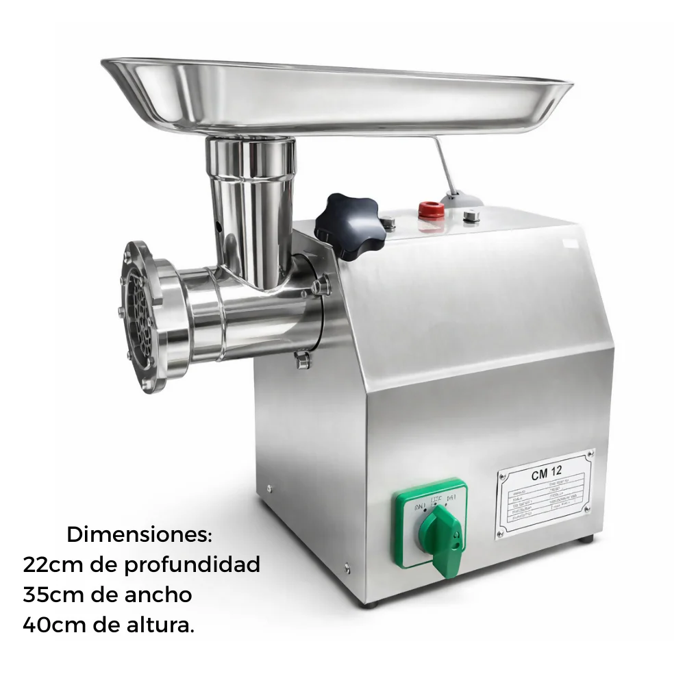 MOLINO CARNE INDUSTRIAL PICADOR ELÉCTRICO 12 ACERO 1HP 110V 110V - Image 4