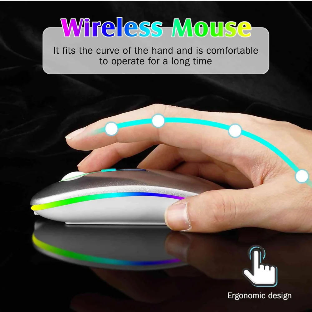 MOUSE INALÁMBRICO RECARGABLE LED DE 2.4 GHZ BLUETOOTH WEIBO - Image 5
