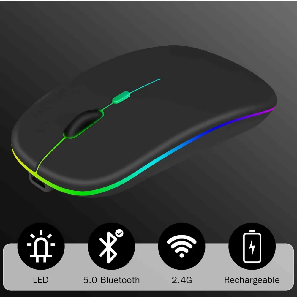 MOUSE INALÁMBRICO RECARGABLE LED DE 2.4 GHZ BLUETOOTH WEIBO - Image 6