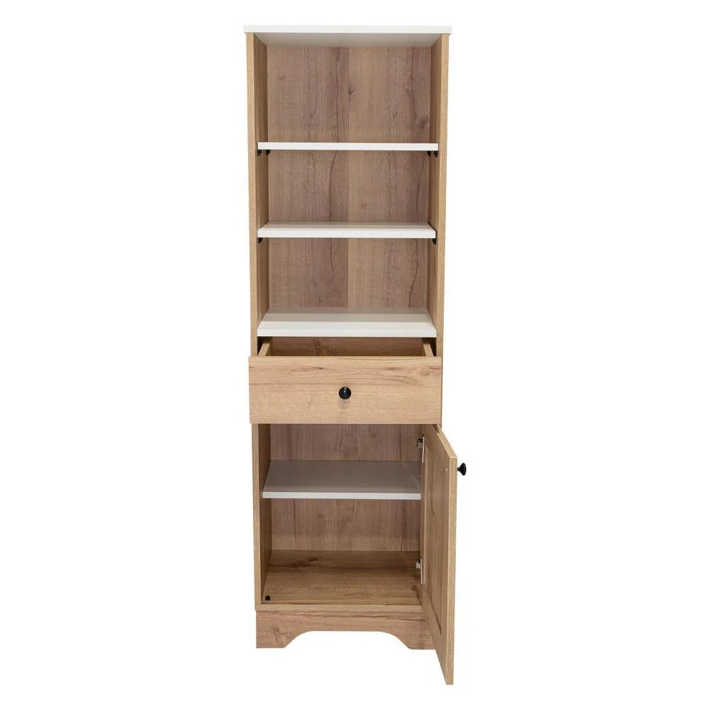 GABINETE DE BAÑO AQUA 2, CAFÉ CLARO Y BLANCO, CON VARIEDAD DE ENTREPAÑOS - Image 10