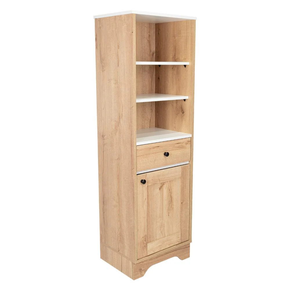 GABINETE DE BAÑO AQUA 2, CAFÉ CLARO Y BLANCO, CON VARIEDAD DE ENTREPAÑOS - Image 7