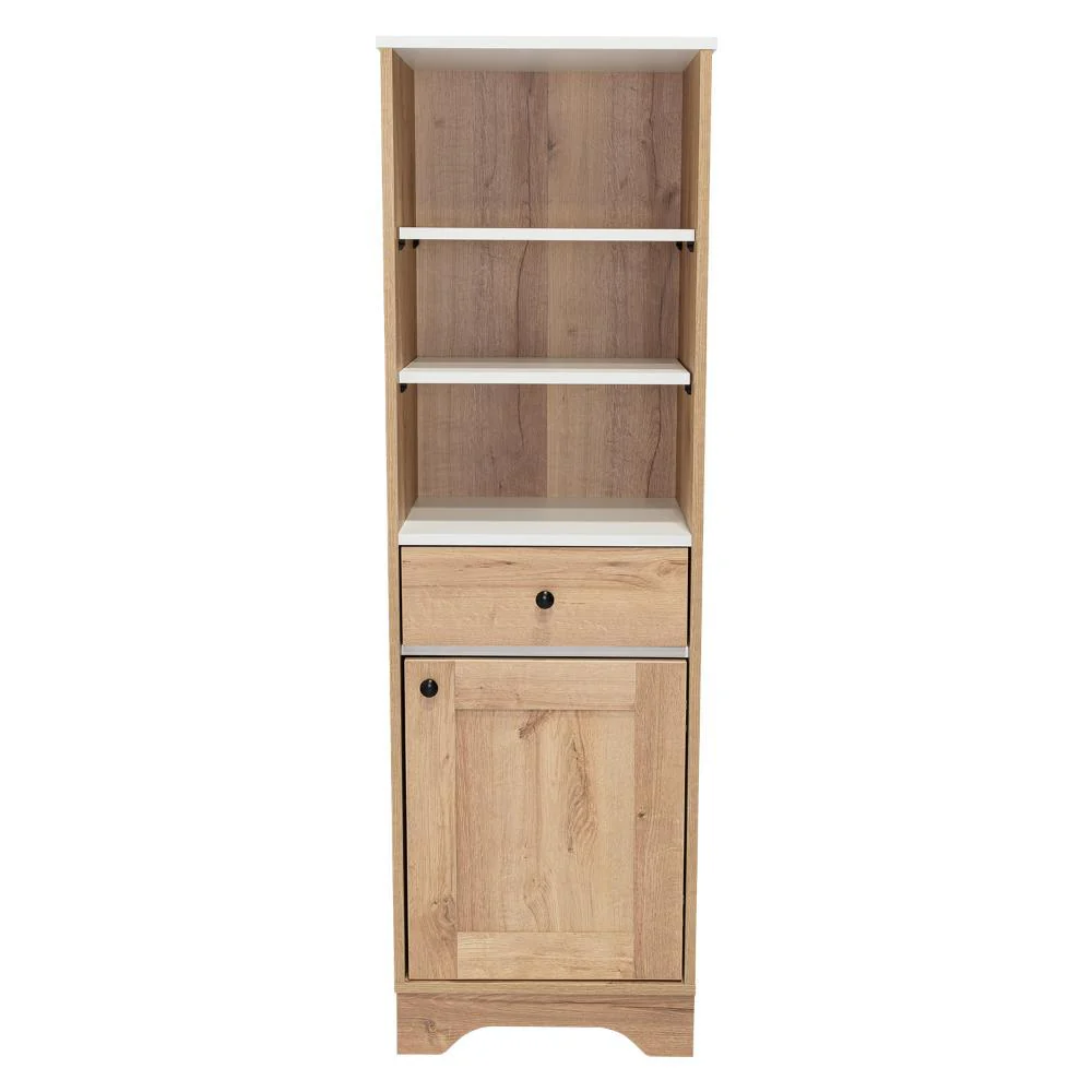 GABINETE DE BAÑO AQUA 2, CAFÉ CLARO Y BLANCO, CON VARIEDAD DE ENTREPAÑOS - Image 9