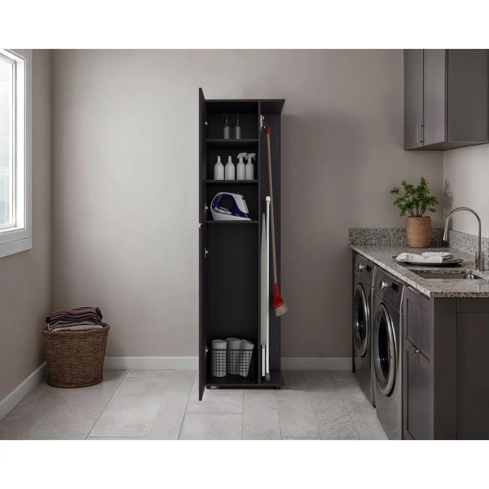 Mueble de Aseo Cruella, Wengue, Incluye colgador para escobas ZF - Image 7