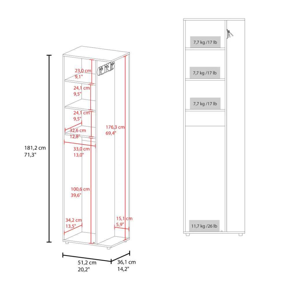 Mueble de Aseo Cruella, Wengue, Incluye colgador para escobas ZF - Image 8