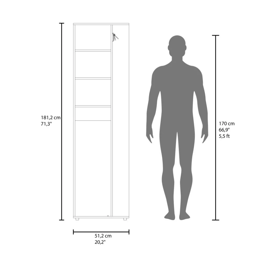 Mueble de Aseo Cruella, Wengue, Incluye colgador para escobas ZF - Image 9