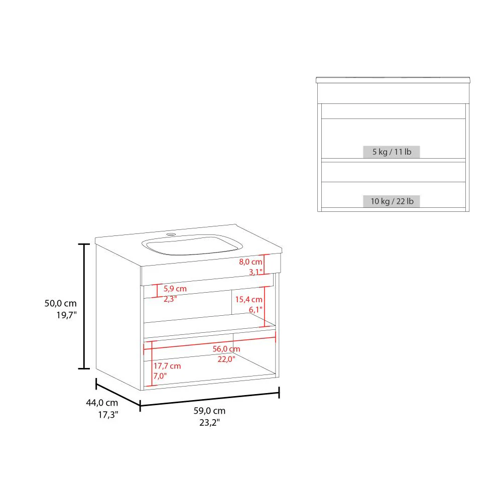 MUEBLE LAVAMANOS CHAUX 60, WENGUE KRONOS, INCLUYE LAVAMANOS PRAIA 60 ZF - Image 7