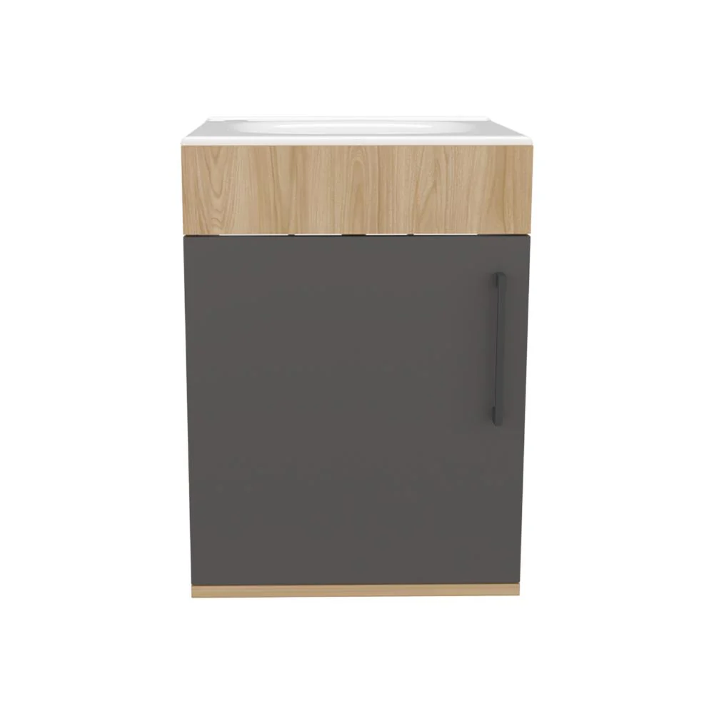 MUEBLE LAVAMANOS OXFORD, FRESNO EUROPEO Y PLATA OSCURO, INCLUYE LAVAMANOS 40CM - Image 6