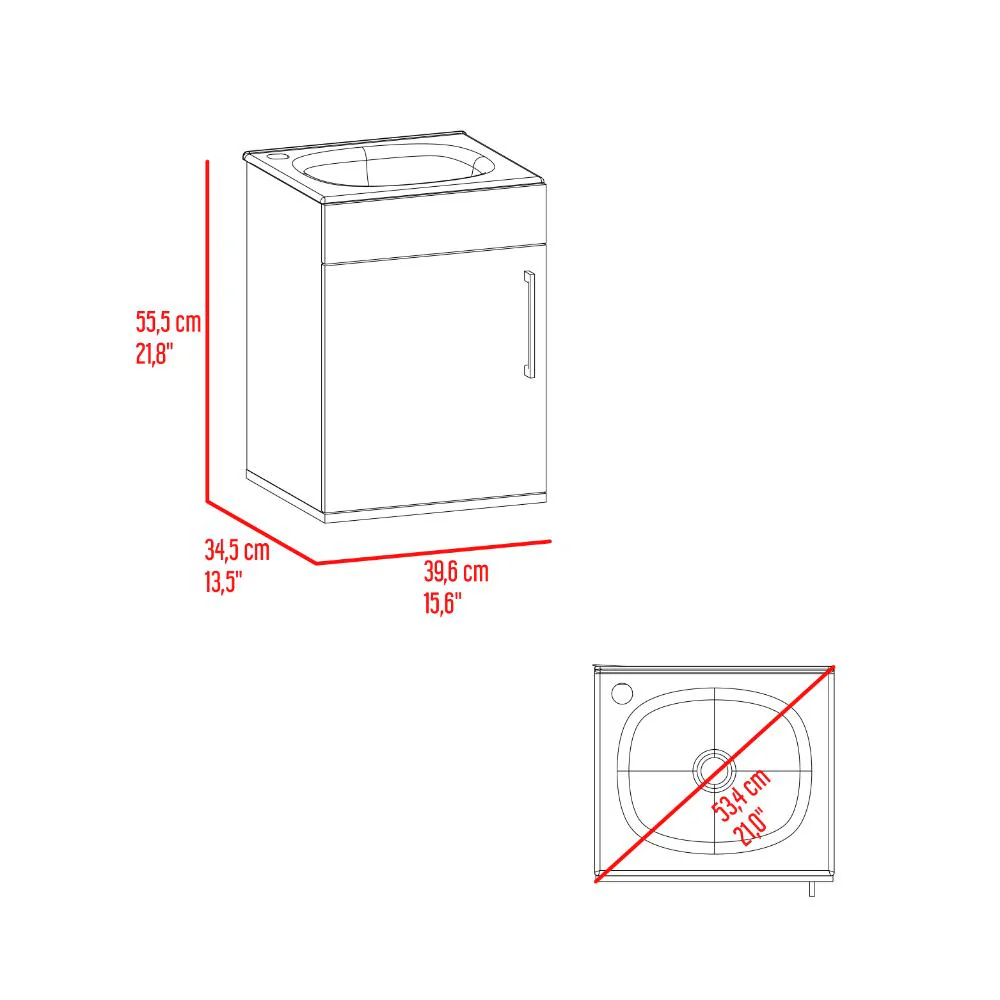 MUEBLE LAVAMANOS OXFORD, FRESNO EUROPEO Y PLATA OSCURO, INCLUYE LAVAMANOS 40CM - Image 8
