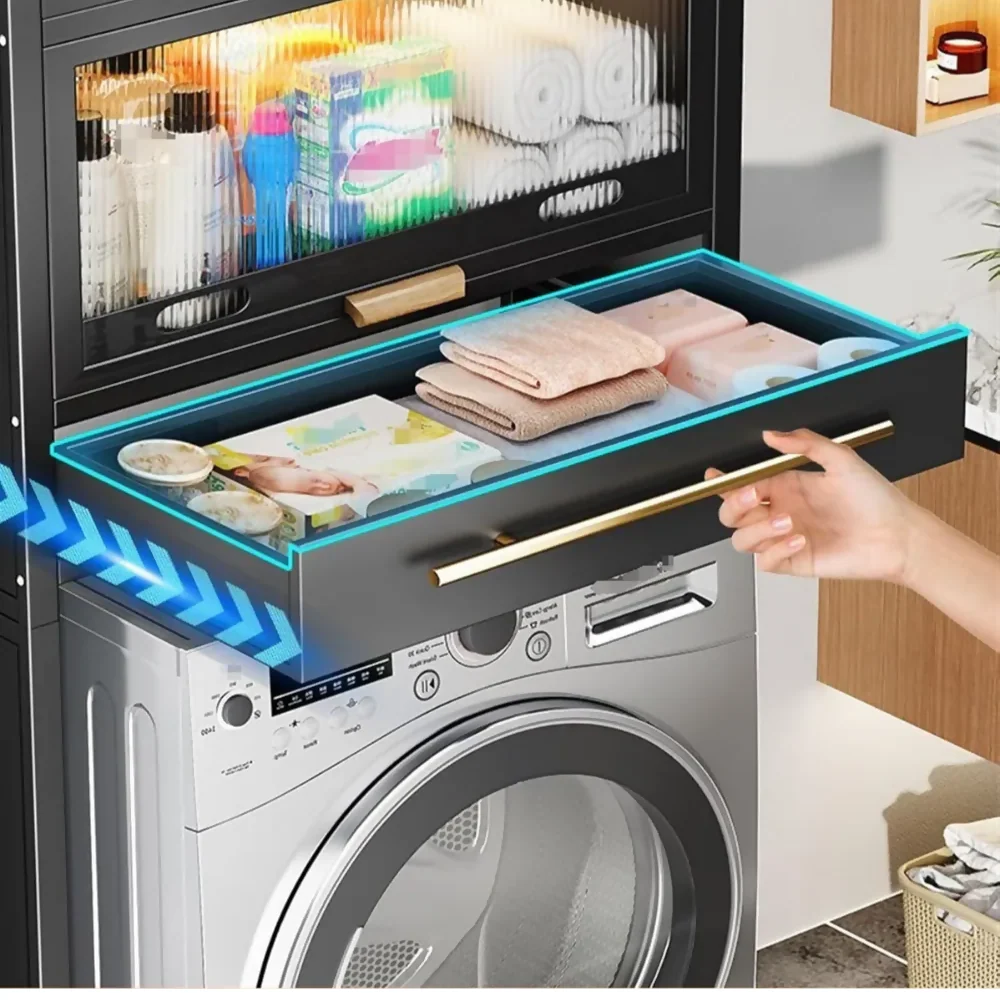 MUEBLE ORGANIZADOR BAÑO ESTANTE METÁLICO MODERNO PREMIUM NEGRO - Image 4