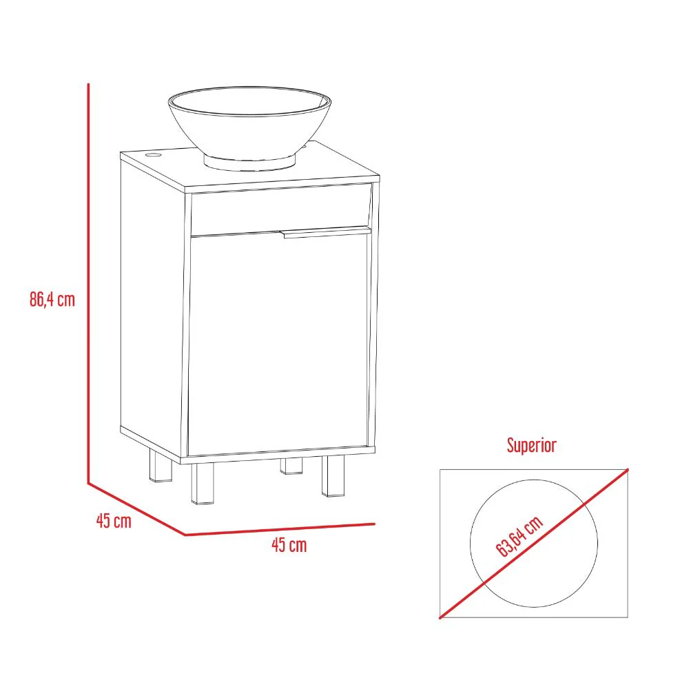 Mueble Para Lavamanos Burco, Bardolino, Con espacio para ubicar objetos de aseo incluye lavamanos ZF - Image 10