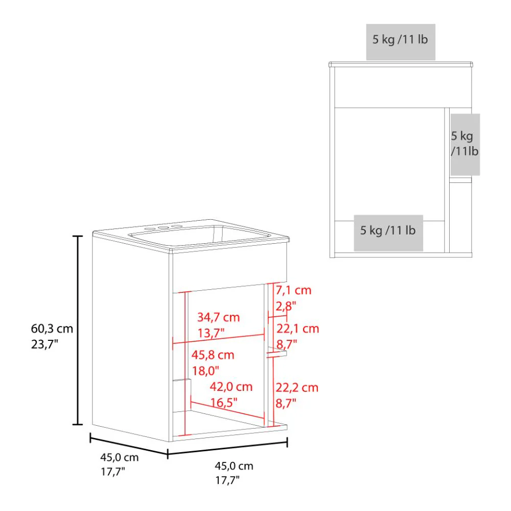 MUEBLE PARA LAVAMANOS COLTON, BARDOLINO, INCLUYE LAVAMANOS PRAIA 45 ZF - Image 7