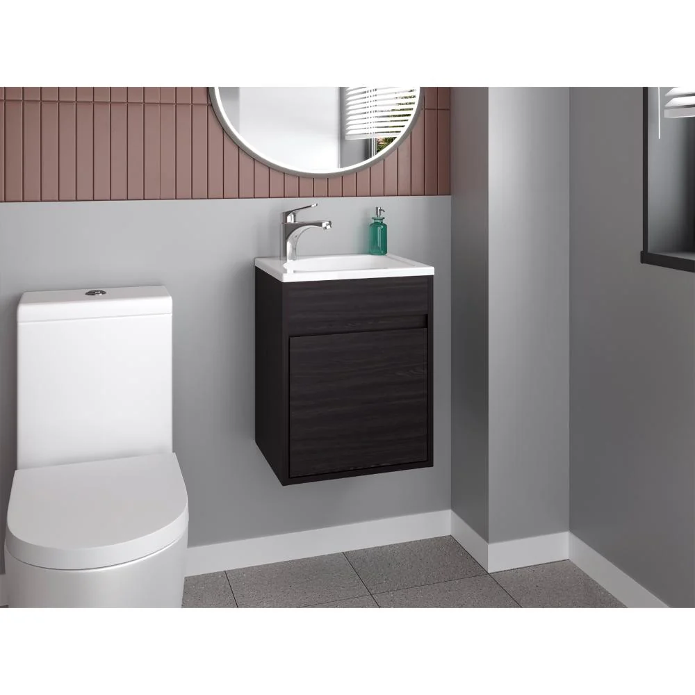 MUEBLE PARA LAVAMANOS FURMAN, WENGUE, INCLUYE LAVAMANOS PLASTIGLAS FLORESTA 40 ZF - Image 3