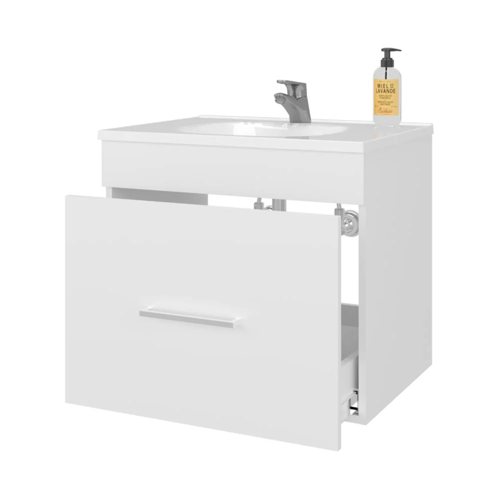 MUEBLE PARA LAVAMANOS HATTA, BLANCO DUQUEZA, INCLUYE LAVAMANOS PRAIA 60 ZF - Image 2