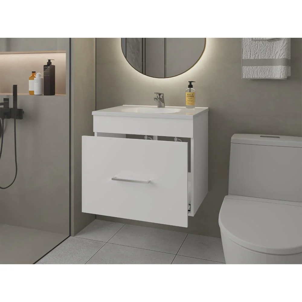 MUEBLE PARA LAVAMANOS HATTA, BLANCO DUQUEZA, INCLUYE LAVAMANOS PRAIA 60 ZF - Image 4