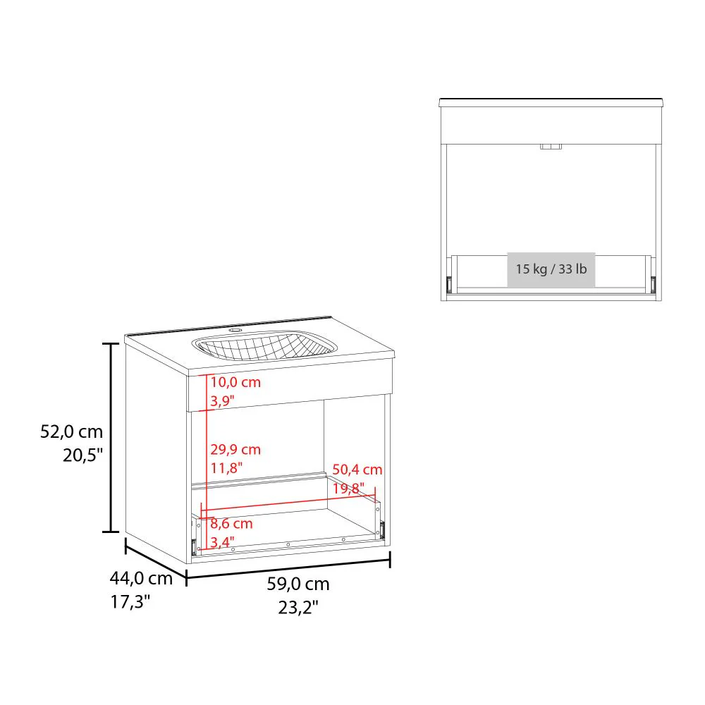 MUEBLE PARA LAVAMANOS HATTA, BLANCO DUQUEZA, INCLUYE LAVAMANOS PRAIA 60 ZF - Image 8