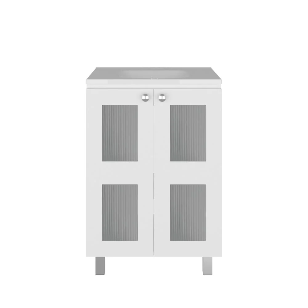Mueble para Lavamanos Haysi, Blanco, Dos puertas abatibles y entrepaño, incluye lavamanos ZF - Image 7