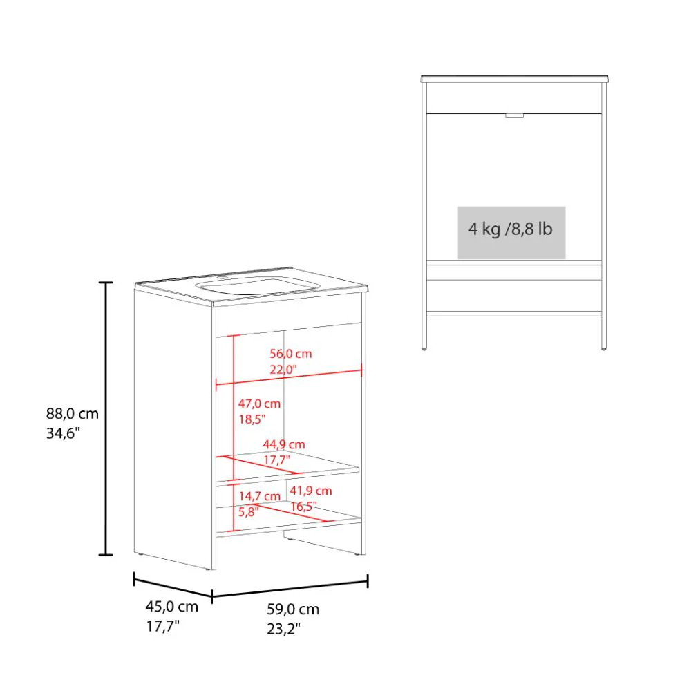 MUEBLE PARA LAVAMANOS LORENZO, WENGUE, INCLUYE LAVAMANOS PRAIA 60 ZF - Image 8