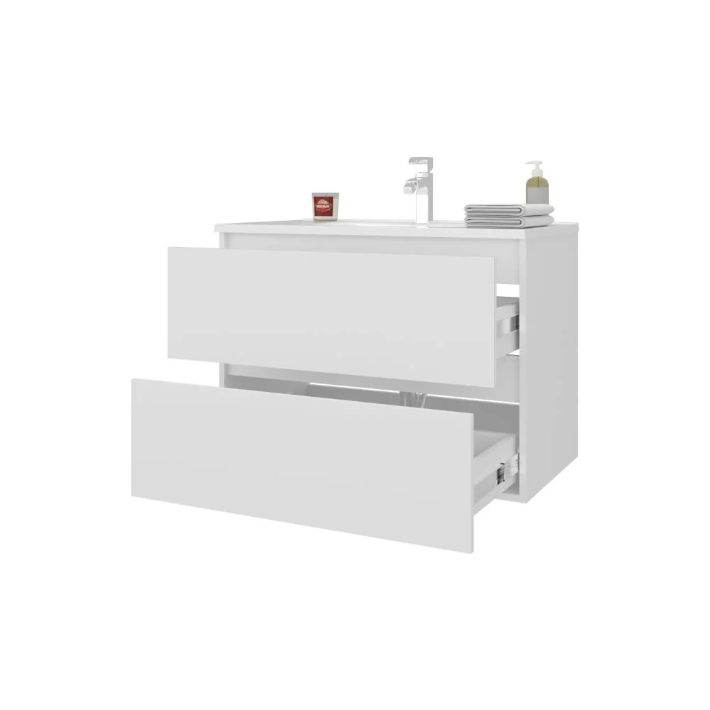 MUEBLE PARA LAVAMANOS OPALO, BLANCO DUQUEZA, INCLUYE LAVAMANOS PRAIA 80 ZF - Image 2