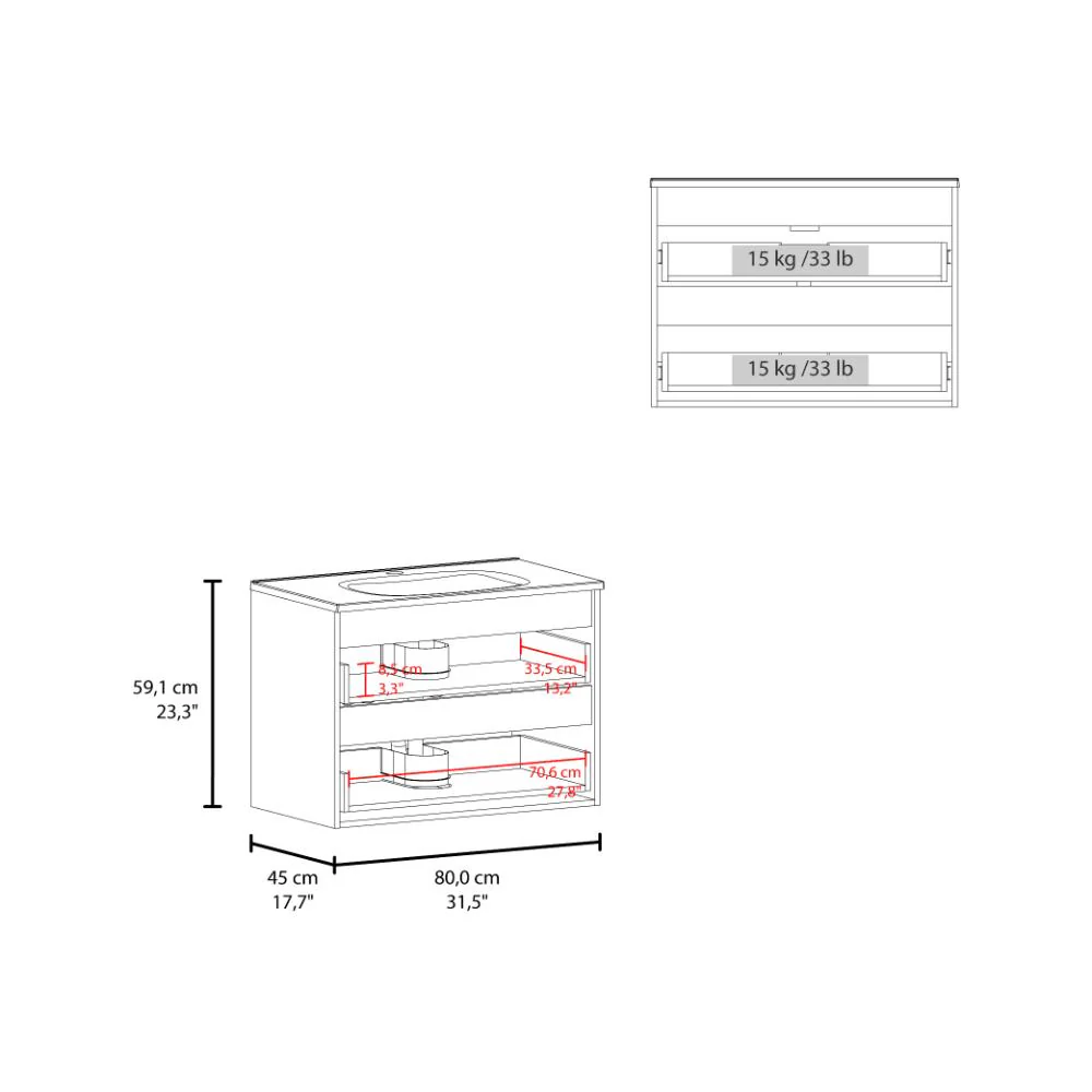 MUEBLE PARA LAVAMANOS OPALO, BLANCO DUQUEZA, INCLUYE LAVAMANOS PRAIA 80 ZF - Image 8