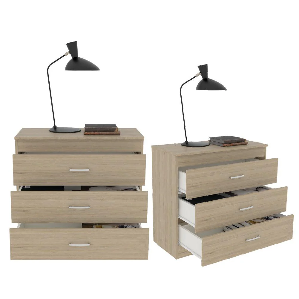 ORGANIZADOR CONOR, BEIGE Y BLANCO, CON TRES CAJONES ORGANIZADORES Y MANIJAS METÁLICAS X2
