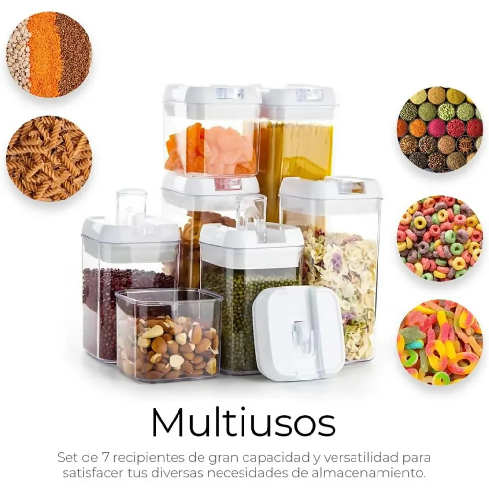 ORGANIZADOR FRASCOS HERMÉTICOS PARA COCINA X7 RECIPIENTES - Image 2