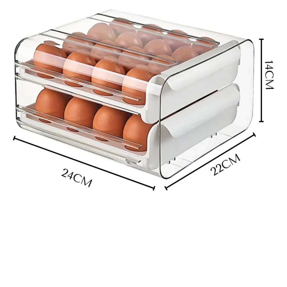 ORGANIZADOR HUEVOS HUEVERA DISPENSADOR DE HUEVOS 32 UNIDAD BLANCO - Image 2