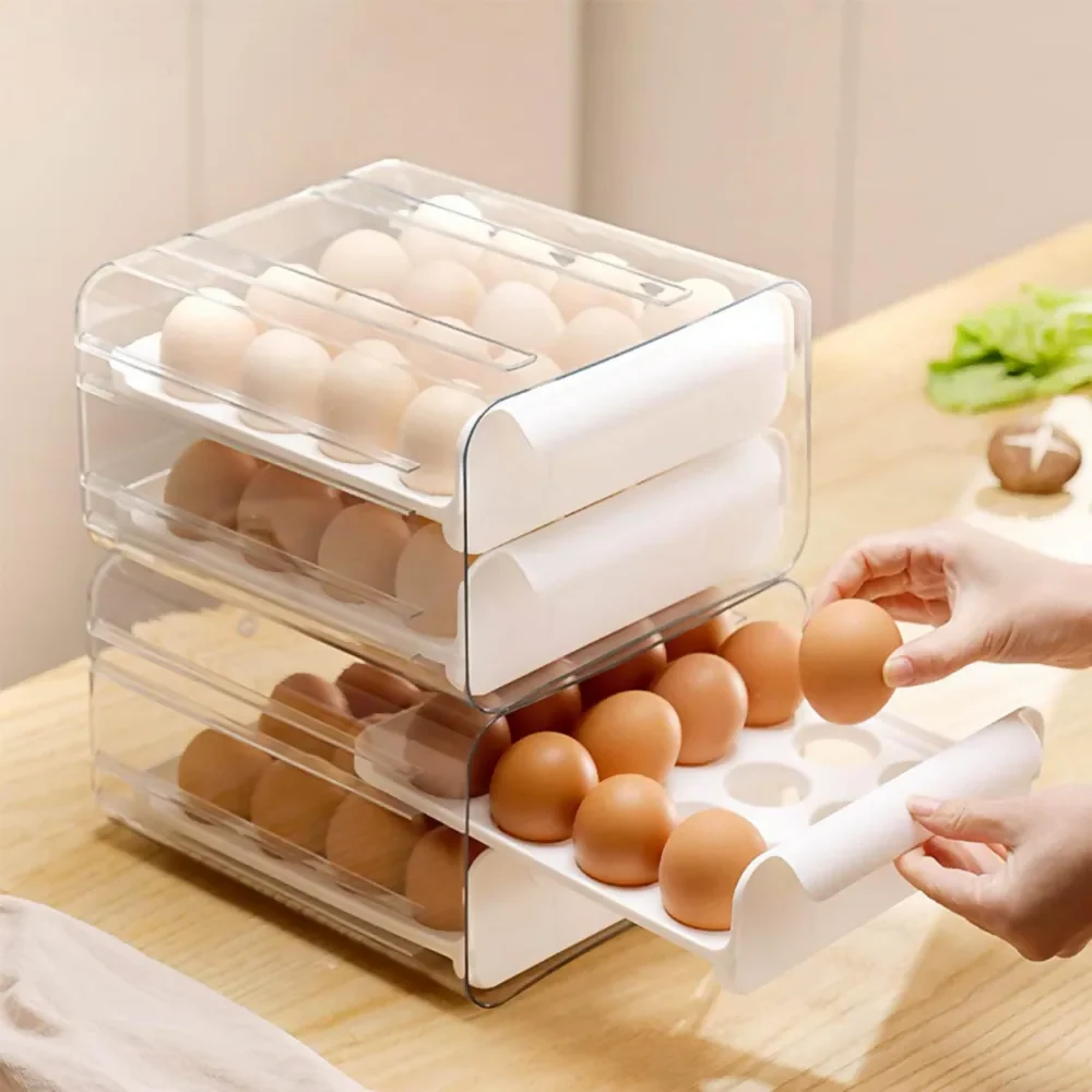 ORGANIZADOR HUEVOS HUEVERA DISPENSADOR DE HUEVOS 32 UNIDAD BLANCO - Image 4