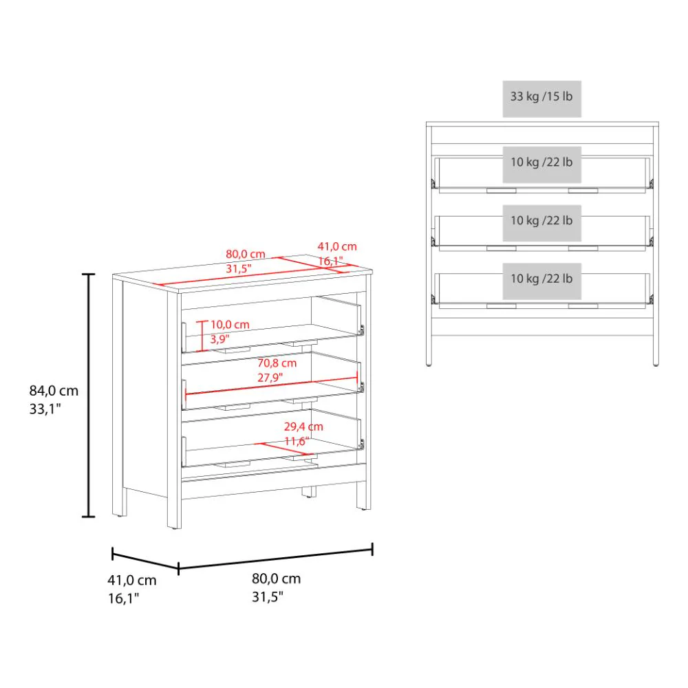 Organizador Newcastle, Wengue, Con tres cajones  ZF - Image 8