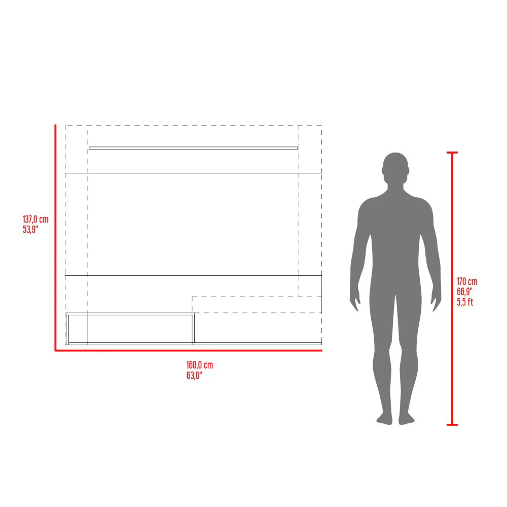 PANEL DE TV ASCHER, FRESNO EUROPEO Y WENGUE, CON ESPACIO PARA TELEVISOR DE HASTA 70 PULGADAS - Image 10