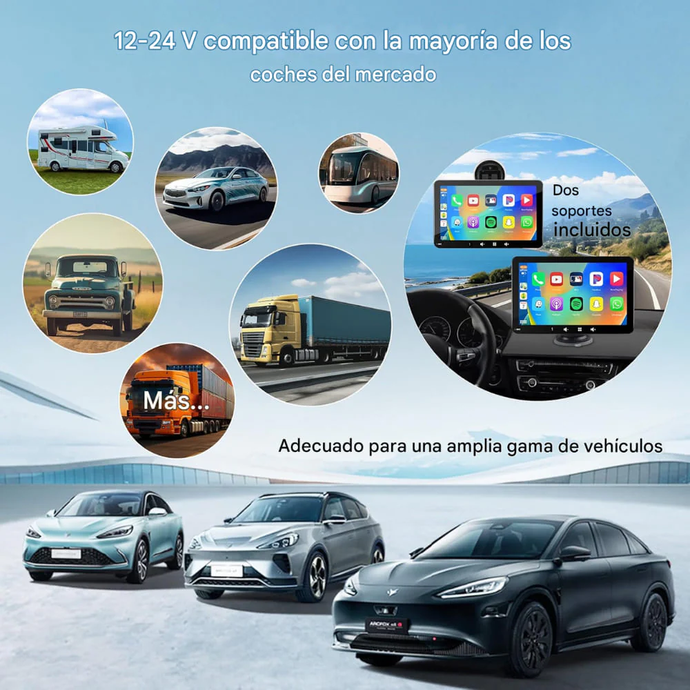 PANTALLA TÁCTIL CARRO APPLE CARPLAY ANDROID AUTO WIFI BT - Image 5